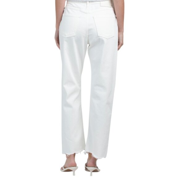 MOUSSY VINTAGE White Made In Japan Aurora Wide Straight Cropped Jeans - Picture 2 of 2